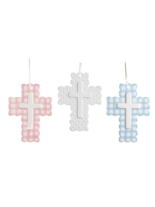 Scallop Ceramic Cross
