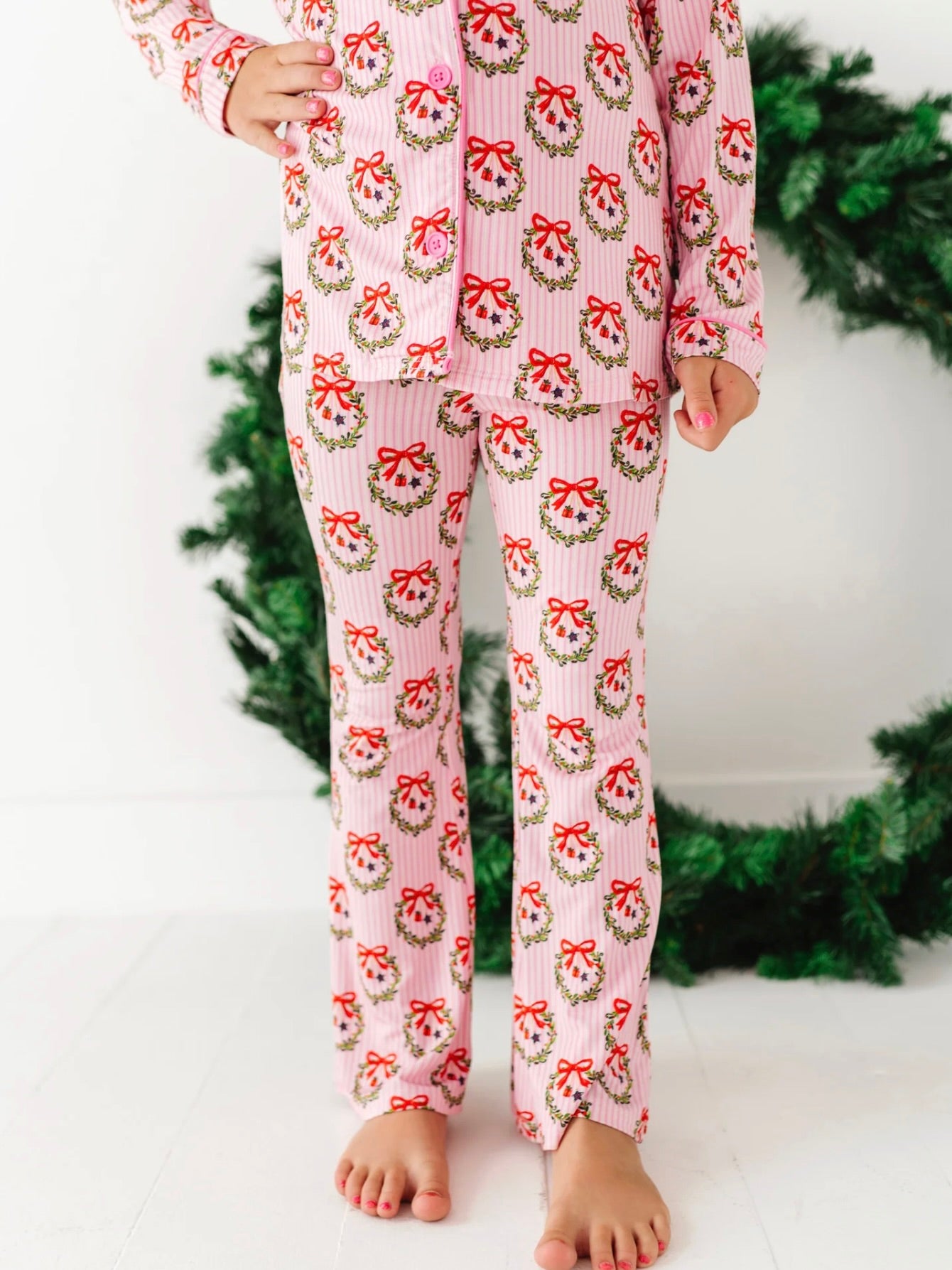 Pink Wreaths Flare Leg Lounge Set