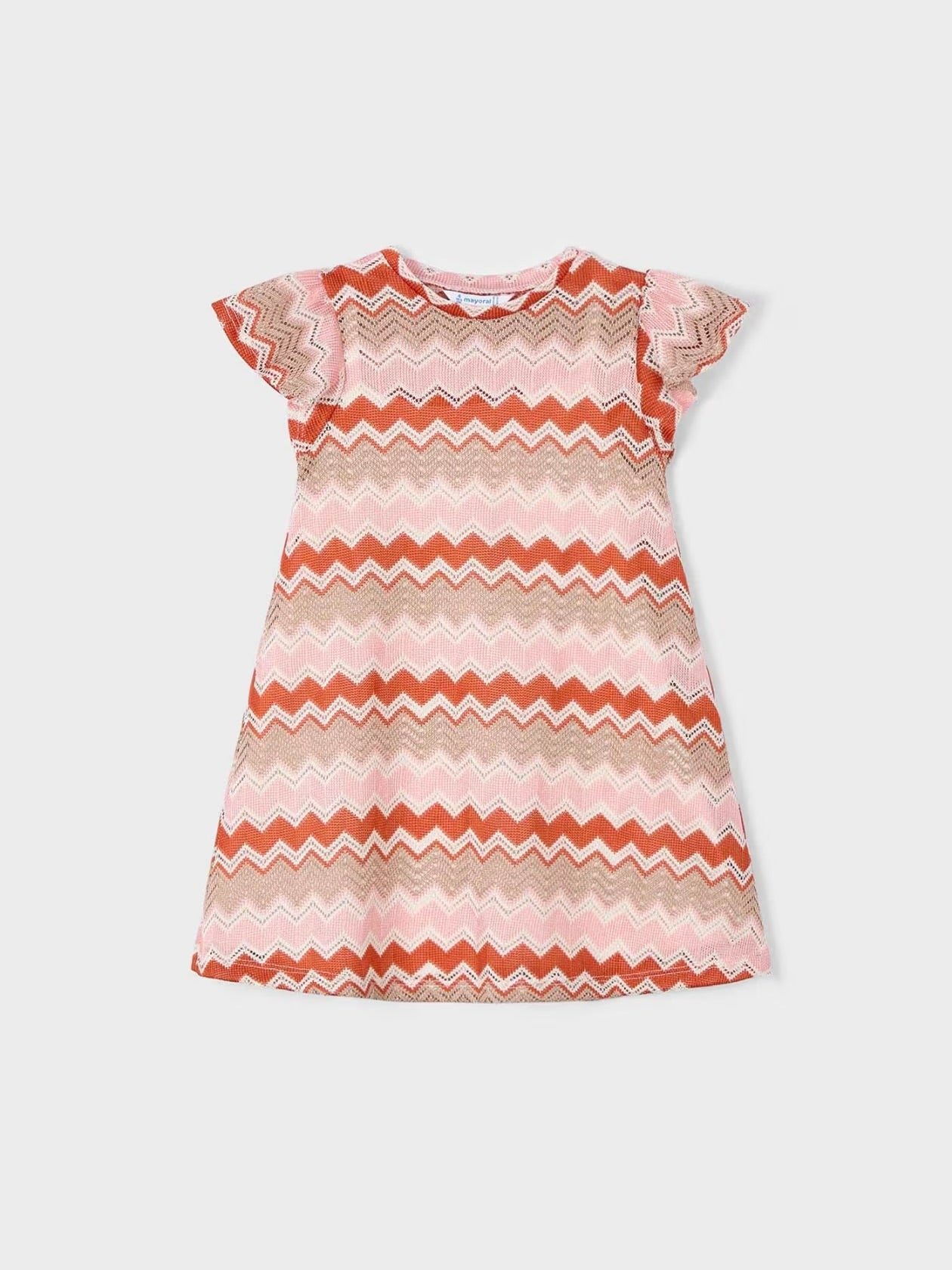 Knit Dress - Salmon Chevron