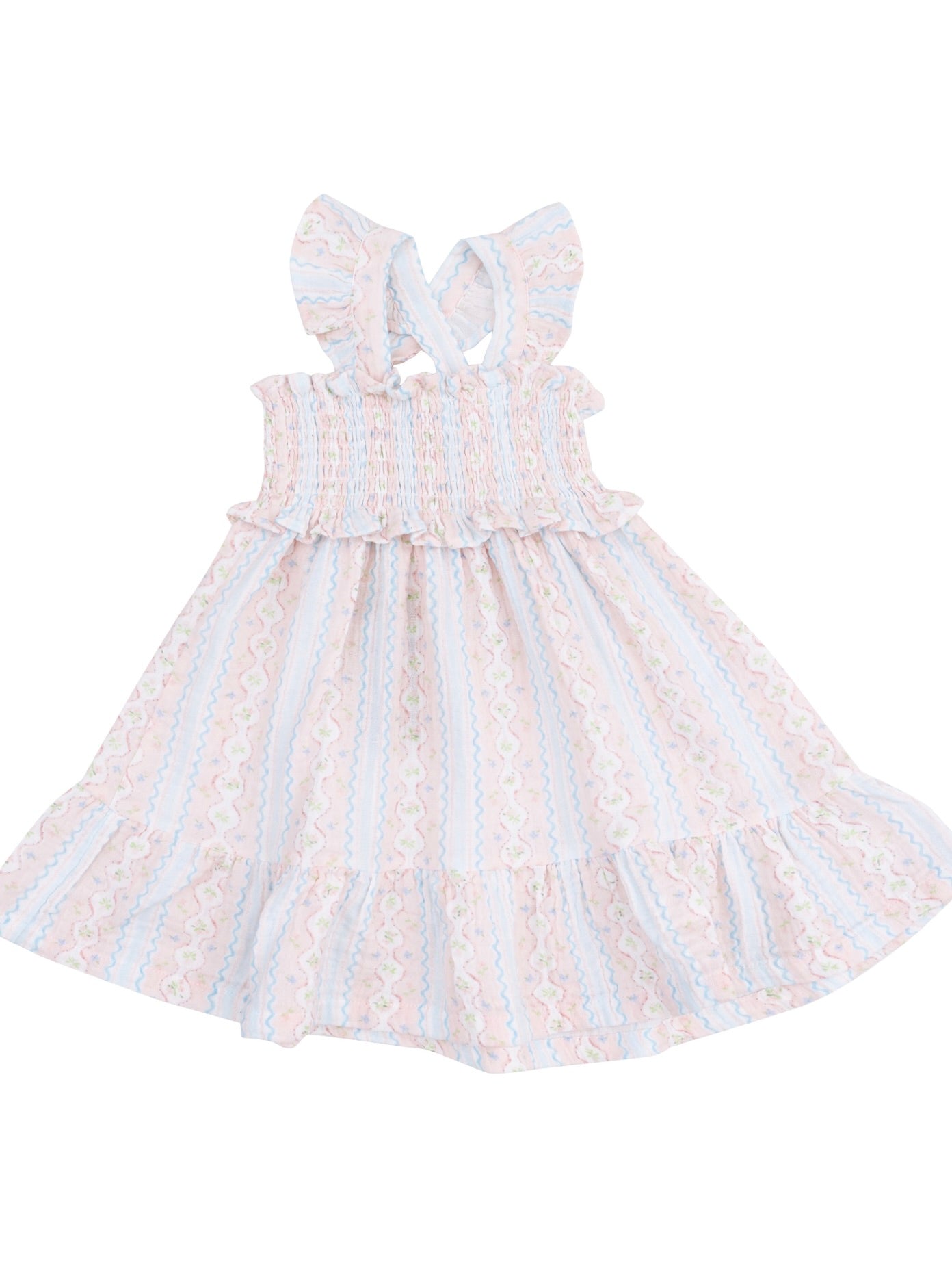 Ogee Floral Smocked Ruffle Dress