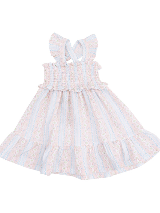 Ogee Floral Smocked Ruffle Dress