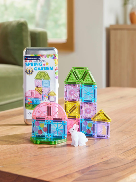 Magna-Tiles Micromags Spring Garden 24 Piece Travel Set