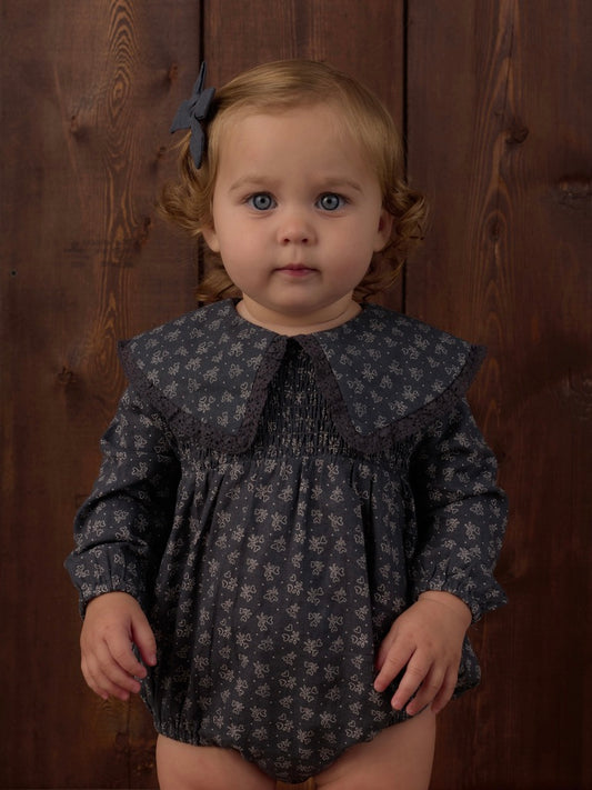 Midnight Heart Ditsy Fern Romper