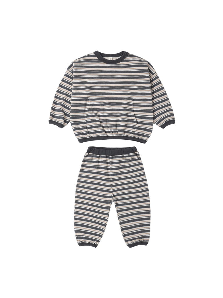Midnight Blue Stripe Relaxed Set