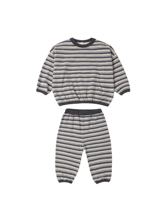 Midnight Blue Stripe Relaxed Set
