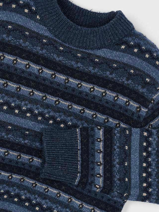 Navy Jacquard Sweater