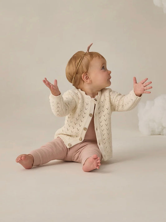Natural Scalloped Cardigan