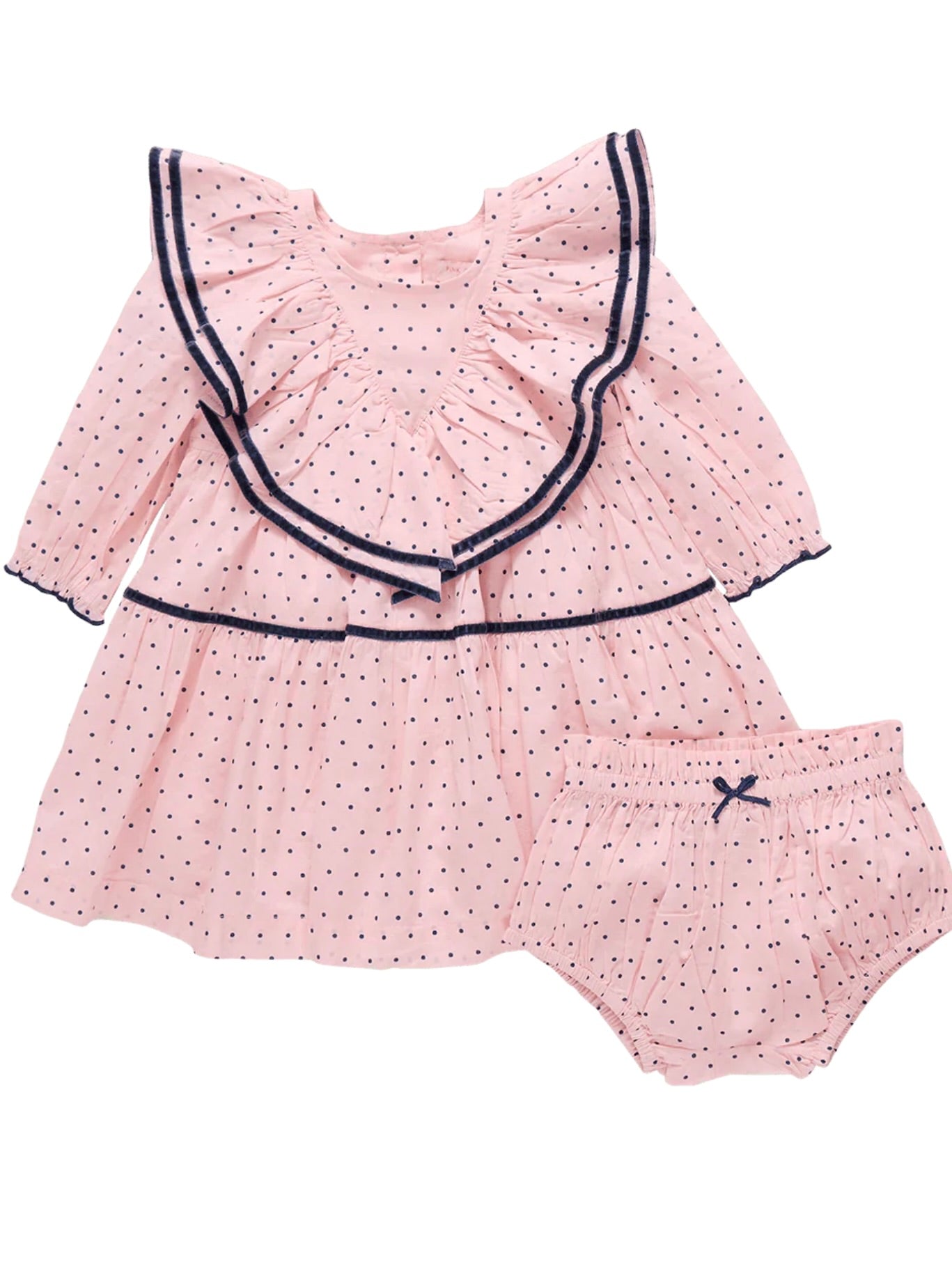 Raphaela Baby Dress - Strawberry Cream Polka Dot