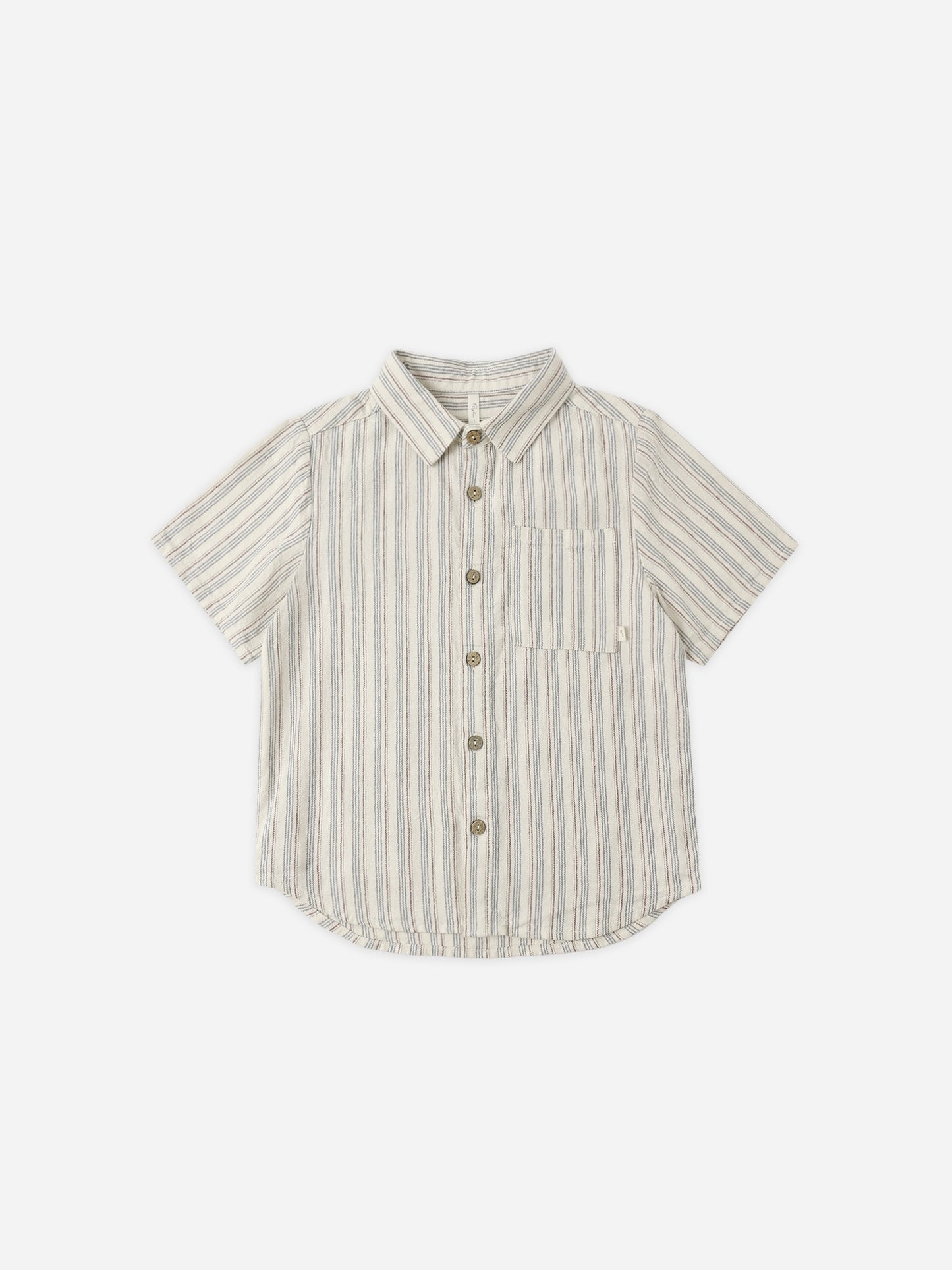 Nautical Stripe Collared Short Sleeve Shirt