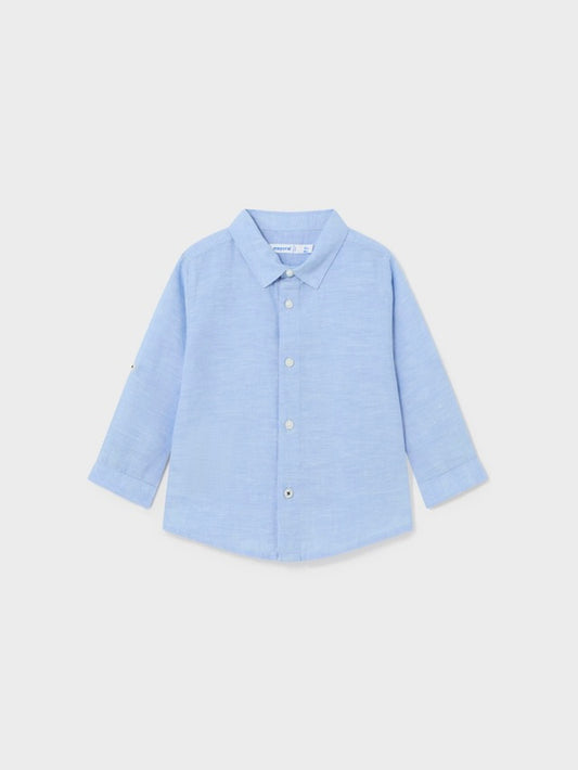 Sky Blue Basic Linen Shirt