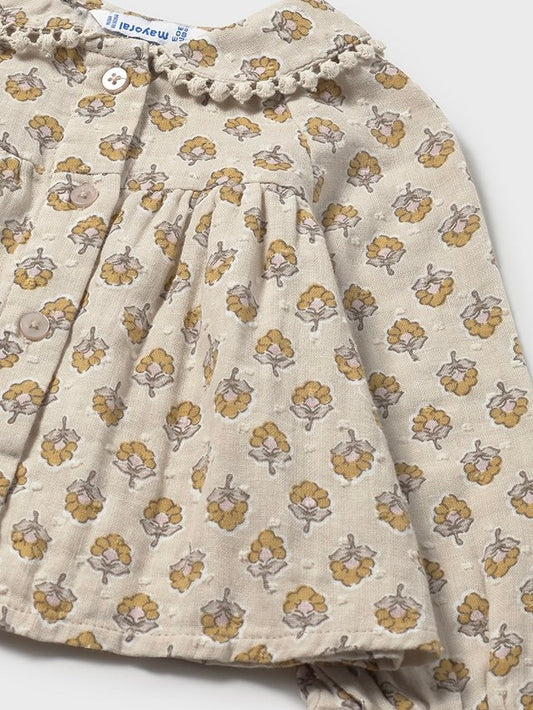 Collared Long Sleeve Top - Tan