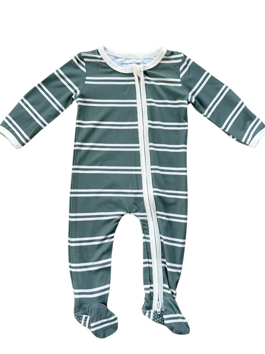 Stripe Footie - Pine