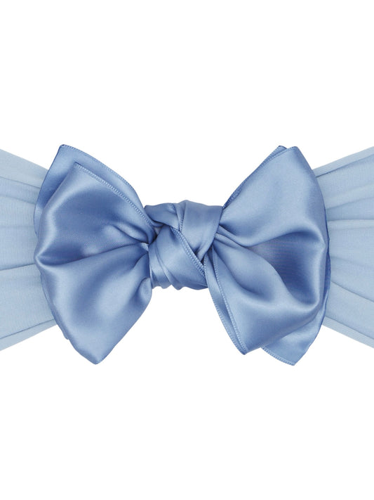 Satin Fab Bow - French Blue