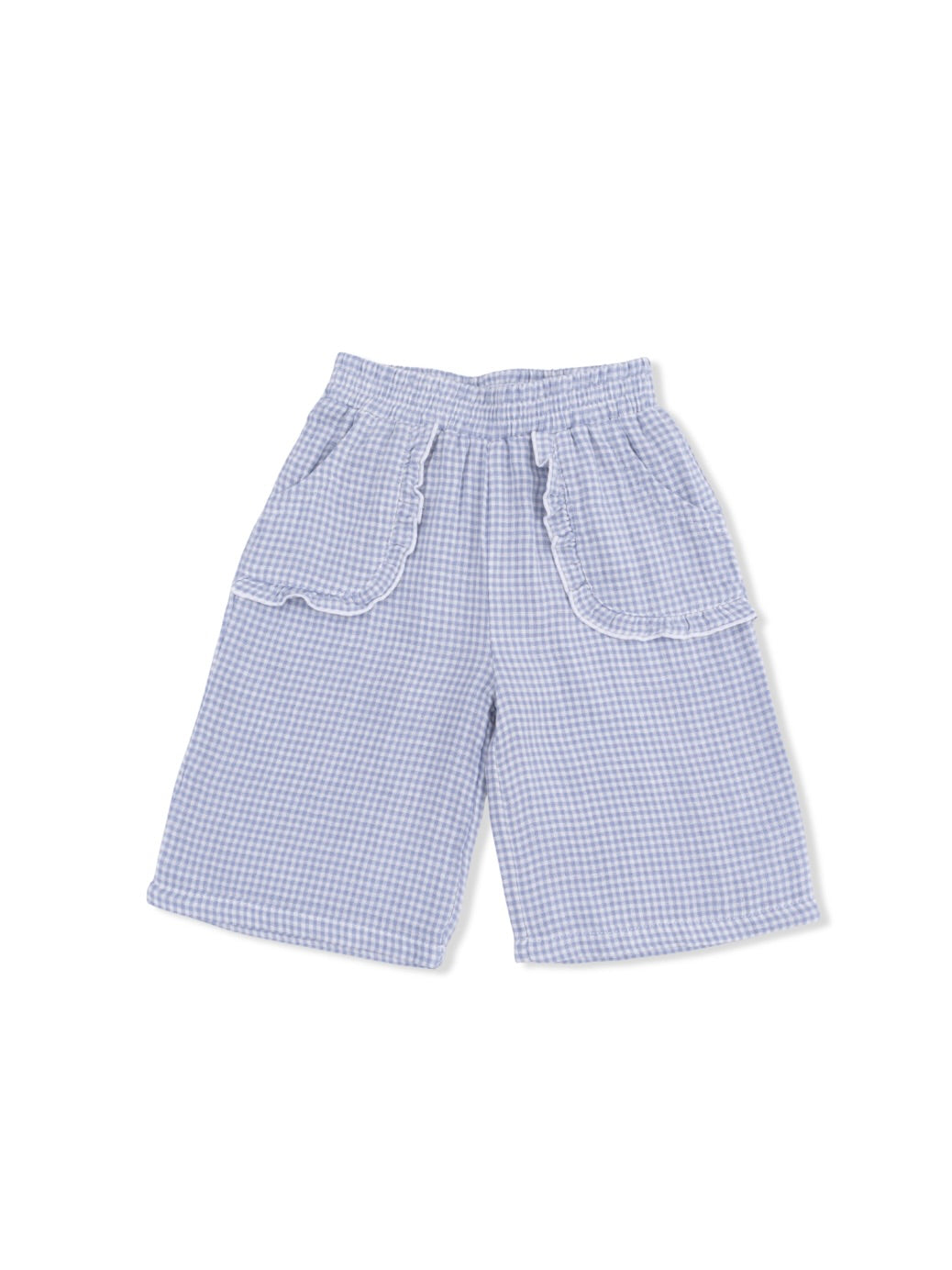 Micro Gingham Blue Blizzard Peplum Tank + Wide Leg Pant