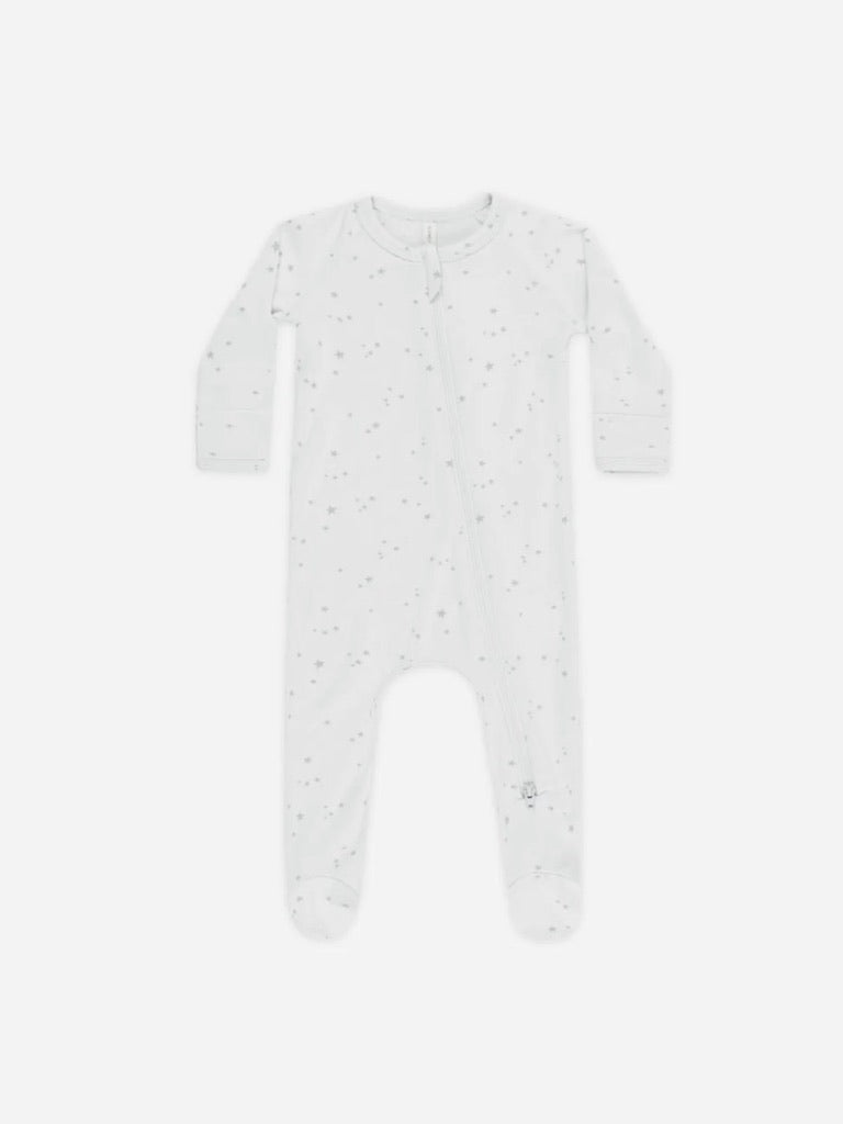 Quincy Essentials Modal Zip Footie- Fog Stars