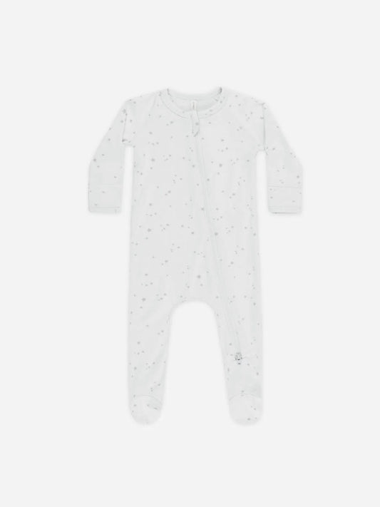 Quincy Essentials Modal Zip Footie- Fog Stars