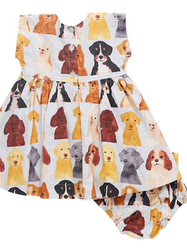 Watercolor Dogs Baby Adaline Dress
