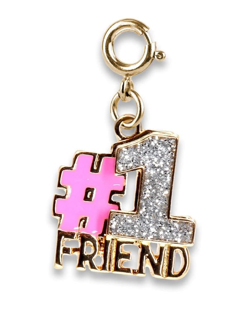 Charm It! Gold Glitter #1 Friend Charm