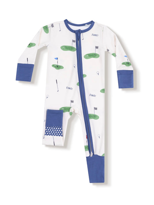 All Fore Golf Zipper Romper