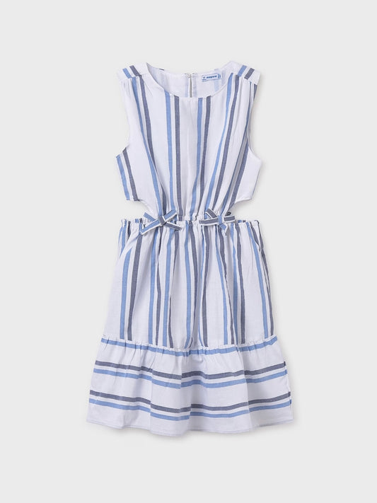 Striped Bow Dress - Ocean