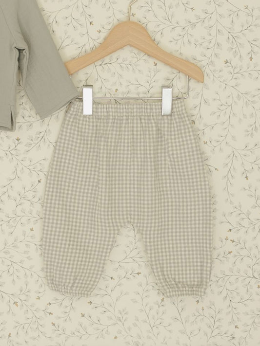 Blue Gingham Woven Pant