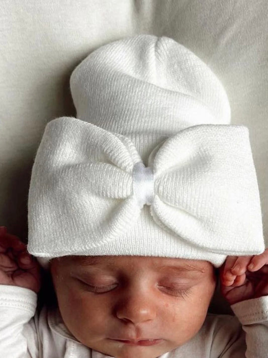 Baby's First Hat - Warm White Bow