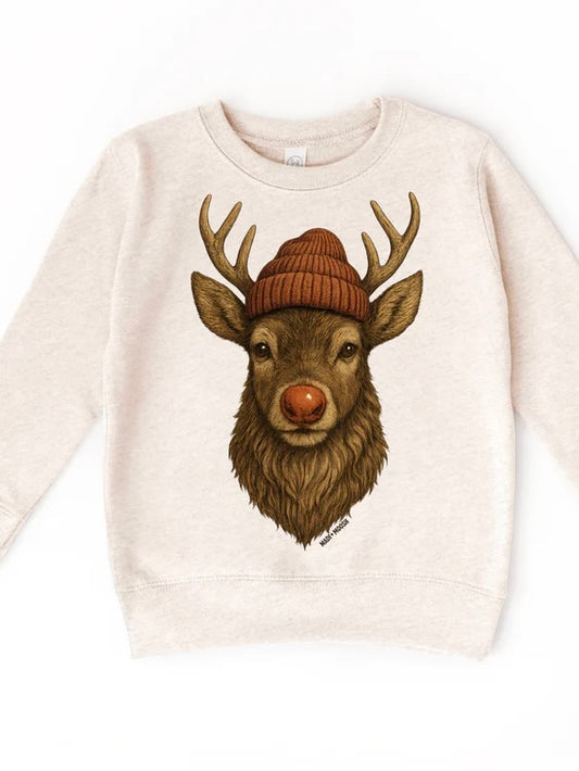 Rudolph Wearing a Beanie Crewneck