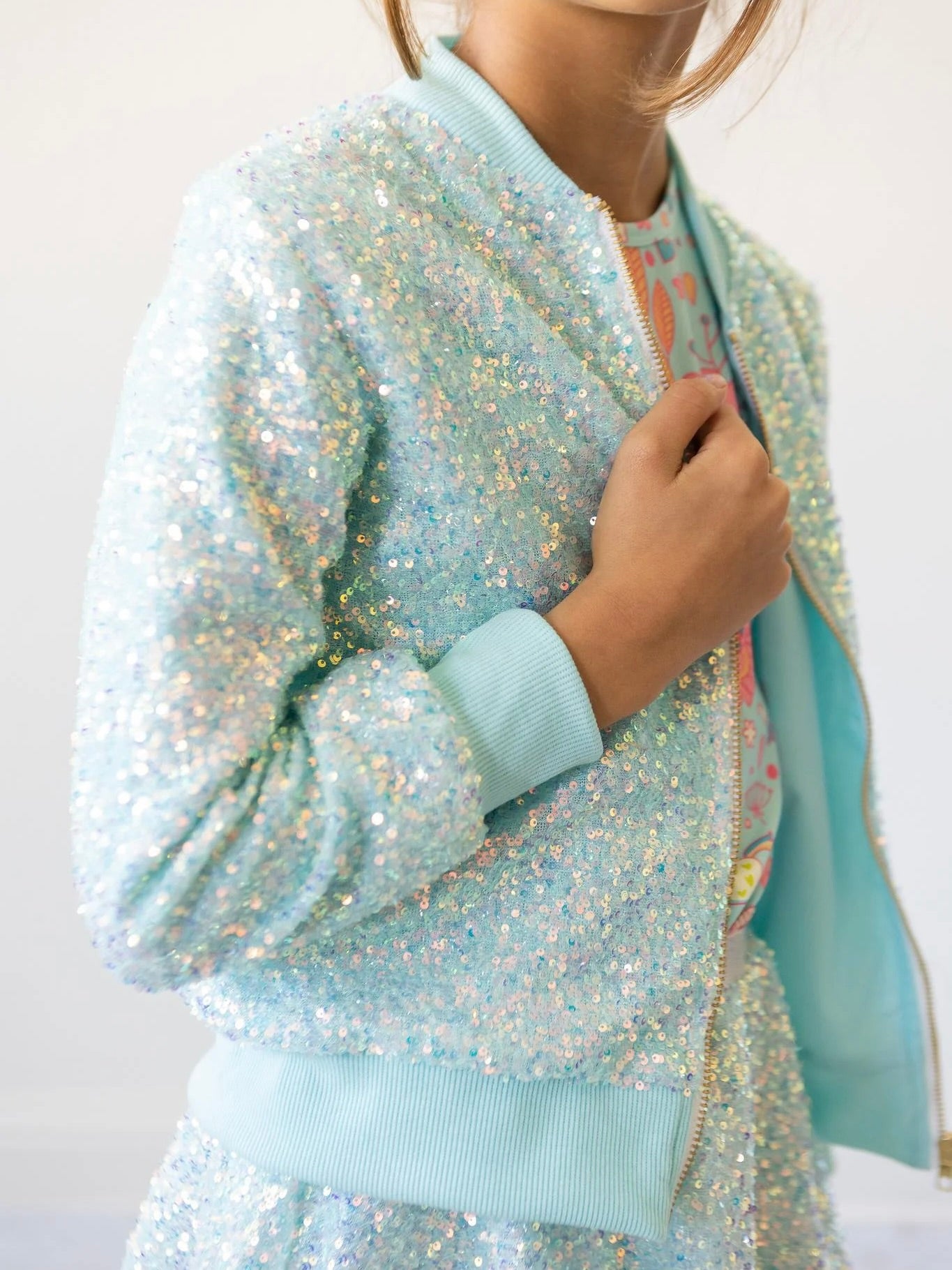 Aqua Sequin Jacket Little Charm La Grange