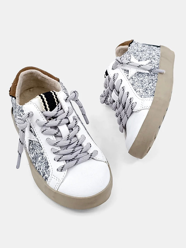 Paula Toddler Silver Sparkle Sneaker