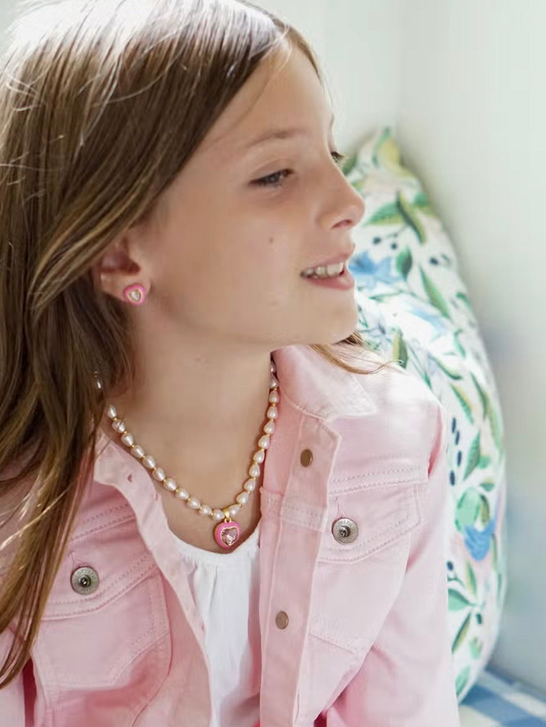 Madeleine Pearl & Heart Children's Necklace