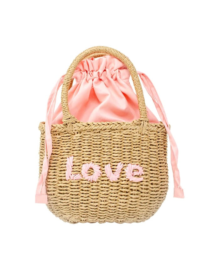 Wicker Basket Bag - LOVE