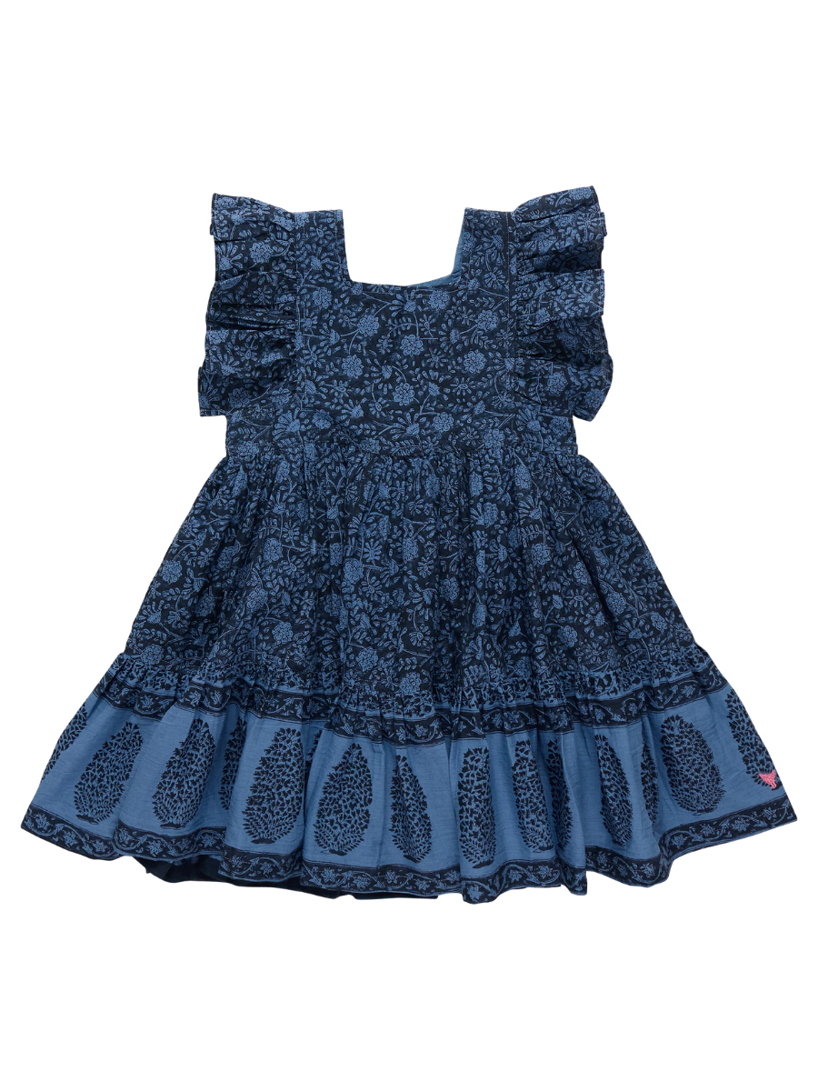 Stellar Blue Garden Floral Elsie Dress