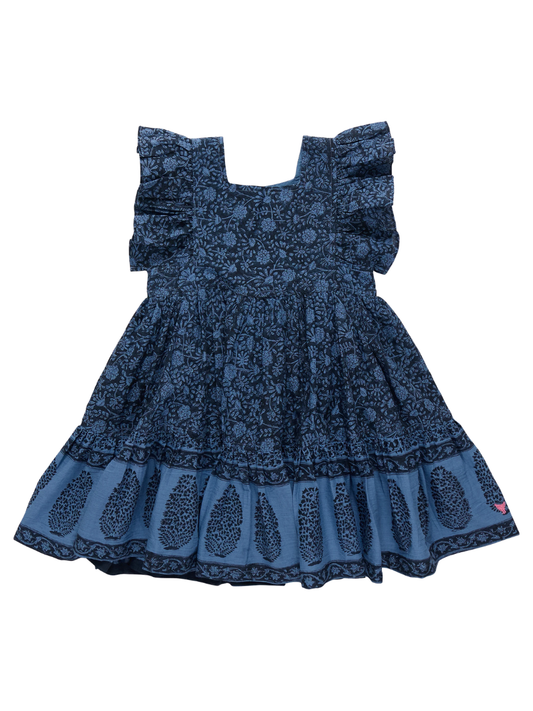 Stellar Blue Garden Floral Elsie Dress