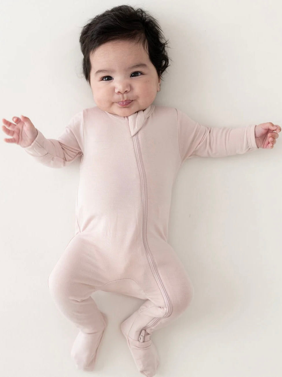 Kyte Baby Zippered Bamboo Footie- Blush