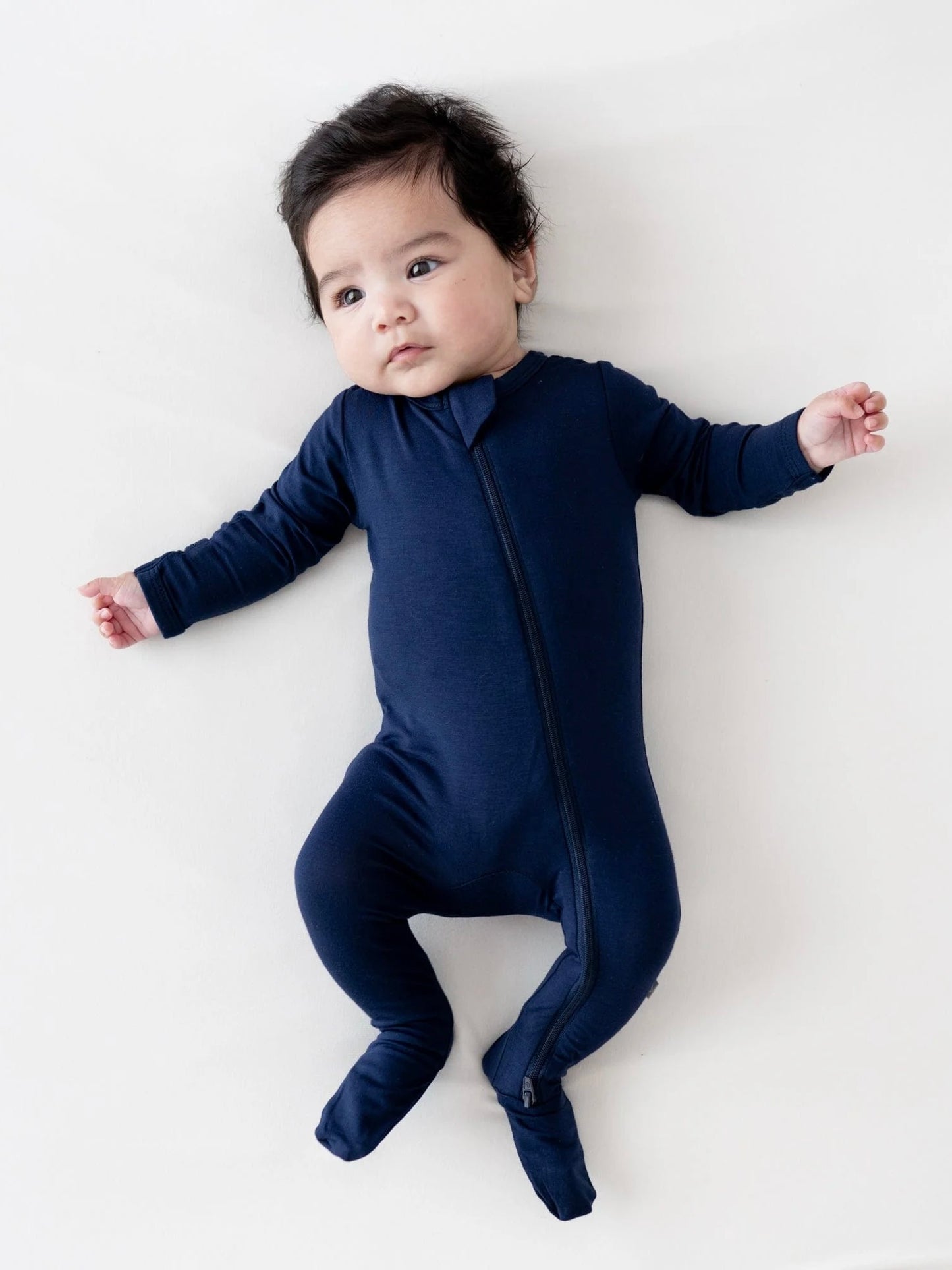Kyte Baby Zippered Bamboo Footie- Navy