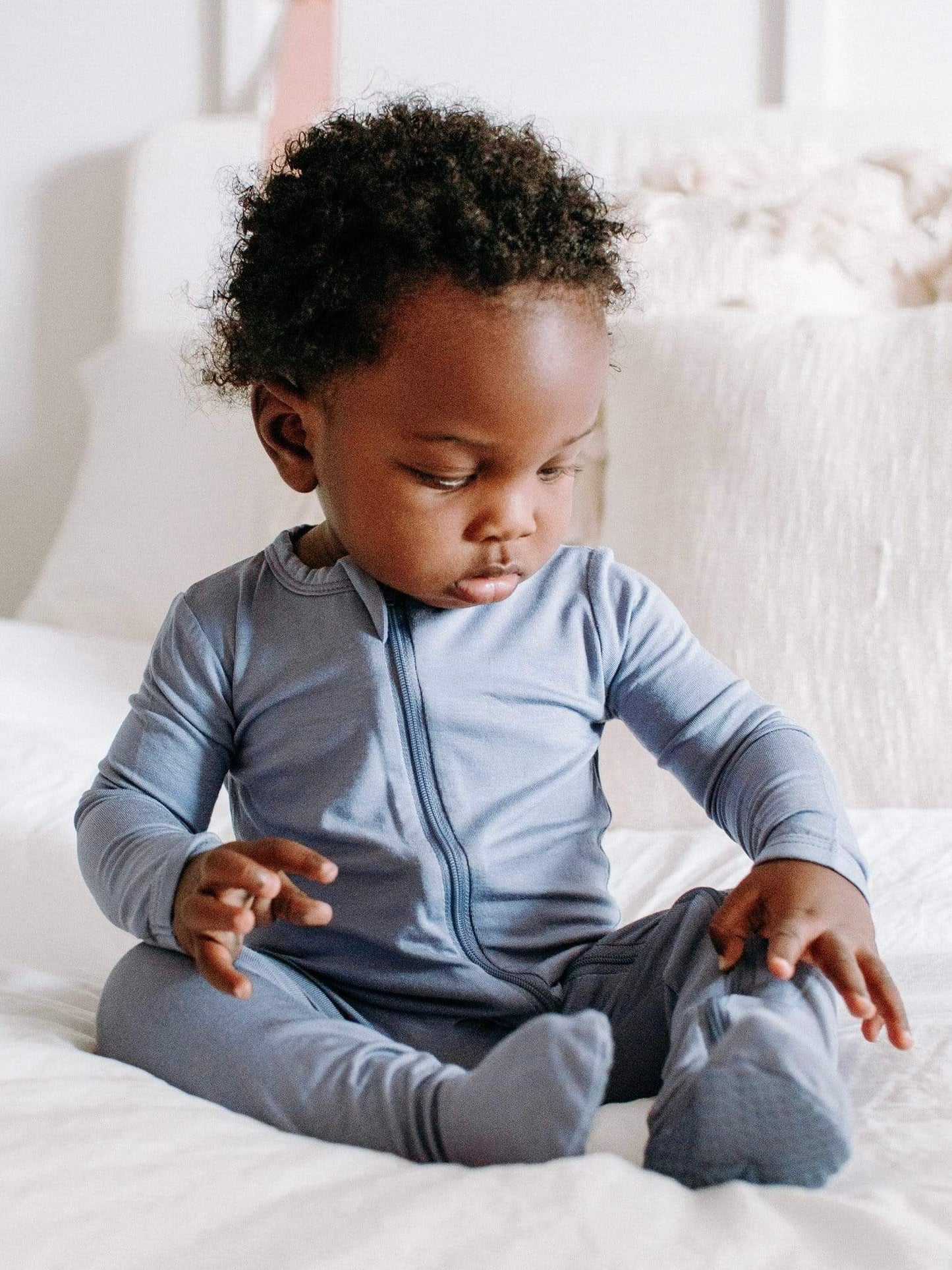 Kyte Baby Zippered Bamboo Footie- Slate