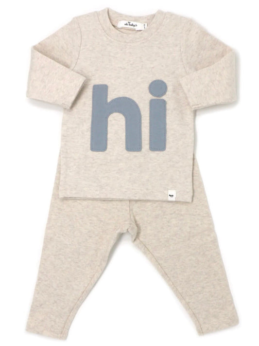 "hi" Two Piece Set - Fog