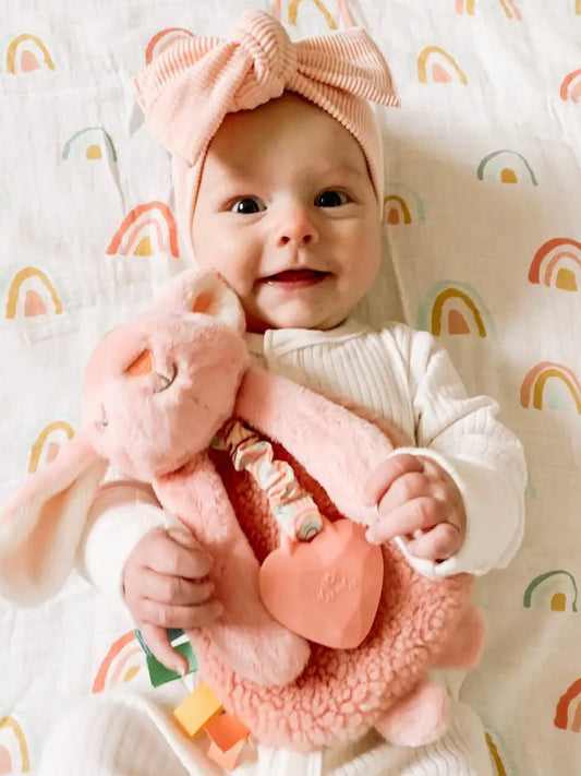 Pink Bunny Lovey + Teether