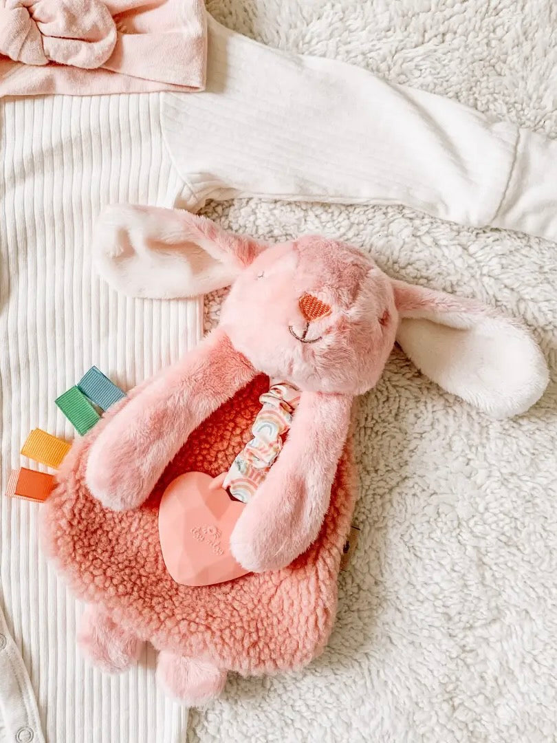 Pink Bunny Lovey + Teether